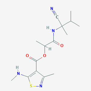 1-[(1-Cyano-1,2-dimethylpropyl)carbamoyl]ethyl 3-methyl-5-(methylamino)-1,2-thiazole-4-carboxylate