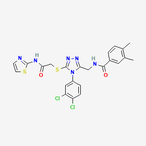 N-((4-(3,4-dichlorophenyl)-5-((2-oxo-2-(thiazol-2-ylamino)ethyl)thio)-4H-1,2,4-triazol-3-yl)methyl)-3,4-dimethylbenzamide
