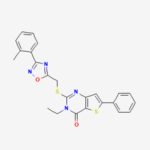 N-(3-chloro-4-methoxyphenyl)-2-{[7,8-dimethyl-4-(4-methylphenyl)-3H-1,5-benzodiazepin-2-yl]thio}acetamide