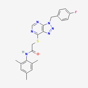 molecular formula C22H21FN6OS B2657238 2-((3-(4-氟苄基)-3H-[1,2,3]三唑并[4,5-d]嘧啶-7-基)硫代)-N-间甲基乙酰胺 CAS No. 863453-26-3