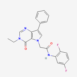 molecular formula C22H18F2N4O2 B2657251 N-(2,5-difluorophenyl)-2-(3-ethyl-4-oxo-7-phenyl-3,4-dihydro-5H-pyrrolo[3,2-d]pyrimidin-5-yl)acetamide CAS No. 1251559-36-0