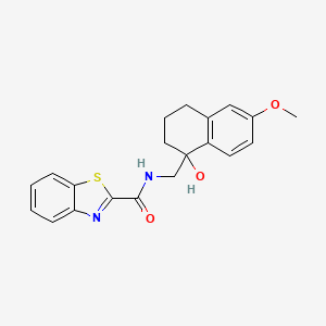 molecular formula C20H20N2O3S B2657252 N-((1-hydroxy-6-methoxy-1,2,3,4-tetrahydronaphthalen-1-yl)methyl)benzo[d]thiazole-2-carboxamide CAS No. 2034412-43-4