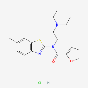 molecular formula C19H24ClN3O2S B2657254 N-(2-(diethylamino)ethyl)-N-(6-methylbenzo[d]thiazol-2-yl)furan-2-carboxamide hydrochloride CAS No. 1216741-57-9