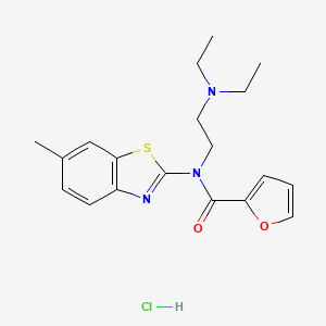 molecular formula C19H24ClN3O2S B2657254 盐酸N-(2-(二乙氨基)乙基)-N-(6-甲基苯并[d]噻唑-2-基)呋喃-2-甲酰胺 CAS No. 1216741-57-9