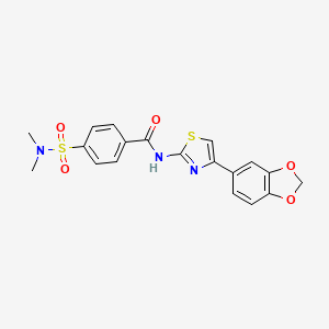 molecular formula C19H17N3O5S2 B2657257 N-(4-(benzo[d][1,3]dioxol-5-yl)thiazol-2-yl)-4-(N,N-dimethylsulfamoyl)benzamide CAS No. 477547-58-3