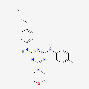 molecular formula C24H30N6O B2657259 N2-(4-丁基苯基)-6-吗啉-N4-(对甲苯基)-1,3,5-三嗪-2,4-二胺 CAS No. 898631-03-3