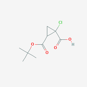 molecular formula C9H13ClO4 B2657260 1-氯-2-[(2-甲基丙烷-2-基)氧羰基]环丙烷-1-羧酸 CAS No. 2445790-32-7