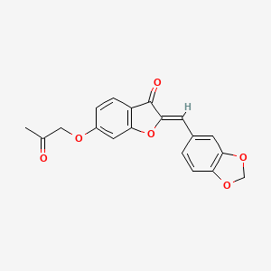 (Z)-2-(benzo[d][1,3]dioxol-5-ylmethylene)-6-(2-oxopropoxy)benzofuran-3(2H)-one