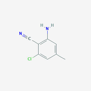molecular formula C8H7ClN2 B2657267 2-Amino-6-chloro-4-methylbenzonitrile CAS No. 1260784-62-0