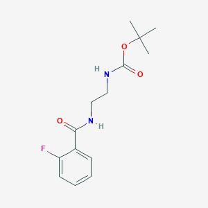 molecular formula C14H19FN2O3 B2657268 叔丁基N-{2-[(2-氟苯基)甲酰胺]乙基}氨基甲酸酯 CAS No. 1354968-23-2