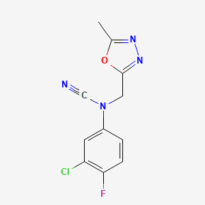 3-chloro-N-cyano-4-fluoro-N-[(5-methyl-1,3,4-oxadiazol-2-yl)methyl]aniline