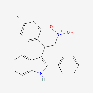 molecular formula C23H20N2O2 B2657270 3-[1-(4-甲基苯基)-2-硝基乙基]-2-苯基-1H-吲哚 CAS No. 325474-00-8