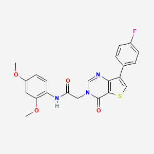 molecular formula C22H18FN3O4S B2657272 N-(2,4-二甲氧基苯基)-2-[7-(4-氟苯基)-4-氧代噻吩并[3,2-d]嘧啶-3(4H)-基]乙酰胺 CAS No. 1207050-69-8