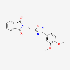 molecular formula C20H17N3O5 B2657284 2-(2-(3-(3,4-Dimethoxyphenyl)-1,2,4-oxadiazol-5-yl)ethyl)isoindoline-1,3-dione CAS No. 892021-75-9