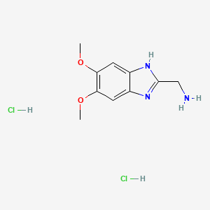 (5,6-Dimethoxy-1H-benzo[d]imidazol-2-yl)methanamine dihydrochloride