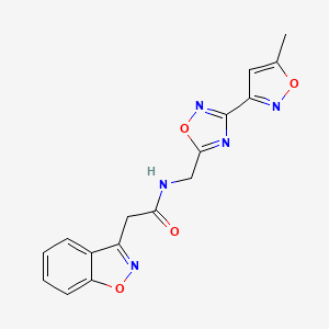 molecular formula C16H13N5O4 B2657289 2-(benzo[d]isoxazol-3-yl)-N-((3-(5-methylisoxazol-3-yl)-1,2,4-oxadiazol-5-yl)methyl)acetamide CAS No. 1903166-84-6