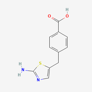 molecular formula C11H10N2O2S B2657293 4-((2-Aminothiazol-5-yl)methyl)benzoic acid CAS No. 1038381-40-6