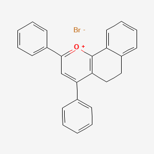molecular formula C25H19BrO B2657298 2,4-Diphenyl-5H,6H-14-benzo[h]chromen-1-ylium bromide CAS No. 76192-30-8