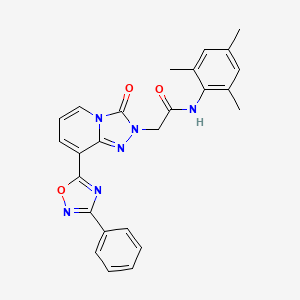 molecular formula C25H22N6O3 B2657299 6-(2-methoxyethyl)-2-({[5-methyl-2-(4-methylphenyl)-1,3-oxazol-4-yl]methyl}thio)-5,6,7,8-tetrahydropyrido[4,3-d]pyrimidin-4(3H)-one CAS No. 1112411-07-0