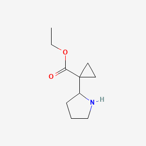 molecular formula C10H17NO2 B2657309 Ethyl 1-pyrrolidin-2-ylcyclopropane-1-carboxylate CAS No. 2107009-21-0
