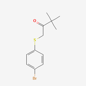 molecular formula C12H15BrOS B2657310 1-[(4-Bromophenyl)sulfanyl]-3,3-dimethylbutan-2-one CAS No. 379704-91-3