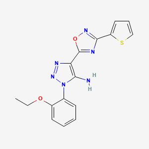 molecular formula C16H14N6O2S B2657315 1-(2-ethoxyphenyl)-4-(3-(thiophen-2-yl)-1,2,4-oxadiazol-5-yl)-1H-1,2,3-triazol-5-amine CAS No. 892749-78-9