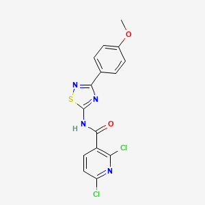 molecular formula C15H10Cl2N4O2S B2657319 2,6-Dichloro-N-[3-(4-methoxyphenyl)-1,2,4-thiadiazol-5-yl]pyridine-3-carboxamide CAS No. 2249313-41-3