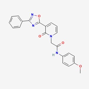 molecular formula C22H18N4O4 B2657326 N-(4-甲氧基苯基)-2-[2-氧代-3-(3-苯基-1,2,4-恶二唑-5-基)吡啶-1(2H)-基]乙酰胺 CAS No. 1105214-42-3