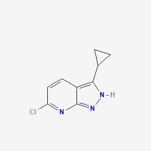 molecular formula C9H8ClN3 B2657331 6-氯-3-环丙基-1H-吡唑并[3,4-b]吡啶 CAS No. 1803591-69-6