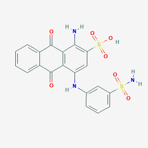 molecular formula C20H15N3O7S2 B2657332 1-氨基-9,10-二氧代-4-(3-磺酰氨基苯胺)蒽-2-磺酸 CAS No. 500363-63-3