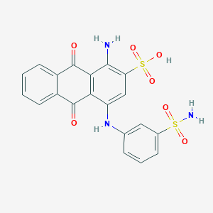 molecular formula C20H15N3O7S2 B2657332 1-Amino-9,10-dioxo-4-(3-sulfamoylanilino)anthracene-2-sulfonic acid 