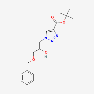 molecular formula C17H23N3O4 B2657333 tert-butyl 1-(3-(benzyloxy)-2-hydroxypropyl)-1H-1,2,3-triazole-4-carboxylate CAS No. 1851932-54-1
