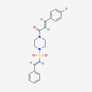 (E)-3-(4-fluorophenyl)-1-[4-[(E)-2-phenylethenyl]sulfonylpiperazin-1-yl]prop-2-en-1-one