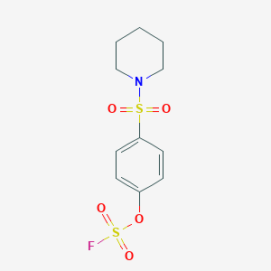 molecular formula C11H14FNO5S2 B2657349 1-(4-Fluorosulfonyloxyphenyl)sulfonylpiperidine CAS No. 2411280-20-9