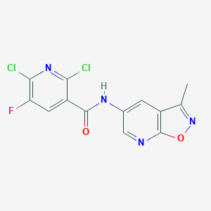 molecular formula C13H7Cl2FN4O2 B2657356 2,6-dichloro-5-fluoro-N-{3-methyl-[1,2]oxazolo[5,4-b]pyridin-5-yl}pyridine-3-carboxamide CAS No. 1376102-55-4