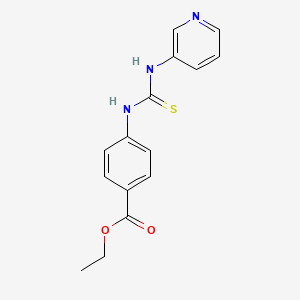 molecular formula C15H15N3O2S B2657362 4-[(吡啶-3-基)氨基羰基硫代]氨基苯甲酸乙酯 CAS No. 725275-38-7