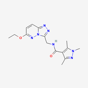 molecular formula C15H19N7O2 B2657364 N-((6-乙氧基-[1,2,4]三唑并[4,3-b]哒嗪-3-基)甲基)-1,3,5-三甲基-1H-吡唑-4-甲酰胺 CAS No. 2034277-25-1