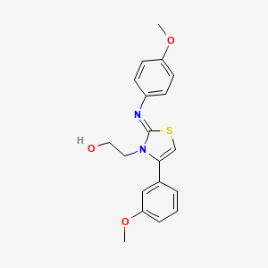 molecular formula C19H20N2O3S B2657365 (Z)-2-(4-(3-methoxyphenyl)-2-((4-methoxyphenyl)imino)thiazol-3(2H)-yl)ethanol CAS No. 928199-24-0