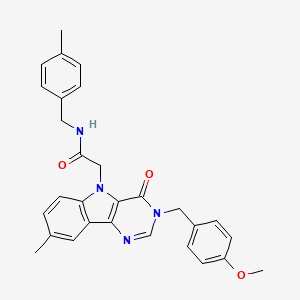 2-(3-(4-methoxybenzyl)-8-methyl-4-oxo-3H-pyrimido[5,4-b]indol-5(4H)-yl)-N-(4-methylbenzyl)acetamide