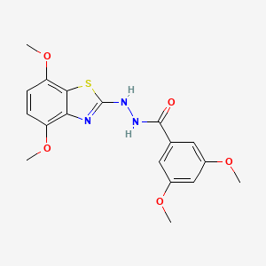 molecular formula C18H19N3O5S B2657369 N'-(4,7-dimethoxy-1,3-benzothiazol-2-yl)-3,5-dimethoxybenzohydrazide CAS No. 851987-94-5