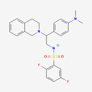 molecular formula C25H27F2N3O2S B2657373 N-(2-(3,4-二氢异喹啉-2(1H)-基)-2-(4-(二甲氨基)苯基)乙基)-2,5-二氟苯磺酰胺 CAS No. 946317-39-1