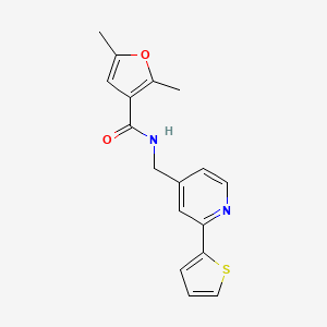 molecular formula C17H16N2O2S B2657374 2,5-dimethyl-N-((2-(thiophen-2-yl)pyridin-4-yl)methyl)furan-3-carboxamide CAS No. 2034346-24-0