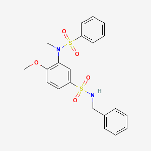 molecular formula C21H22N2O5S2 B2657382 N-benzyl-4-methoxy-3-(N-methylphenylsulfonamido)benzenesulfonamide CAS No. 941951-39-9