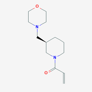 molecular formula C13H22N2O2 B2657384 1-[(3R)-3-(Morpholin-4-ylmethyl)piperidin-1-yl]prop-2-en-1-one CAS No. 2196445-49-3