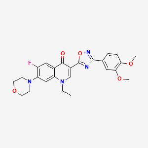 3-(3-(3,4-dimethoxyphenyl)-1,2,4-oxadiazol-5-yl)-1-ethyl-6-fluoro-7-morpholinoquinolin-4(1H)-one