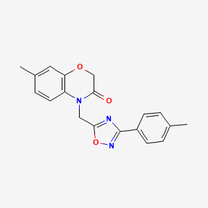 molecular formula C19H17N3O3 B2657390 7-methyl-4-{[3-(4-methylphenyl)-1,2,4-oxadiazol-5-yl]methyl}-2H-1,4-benzoxazin-3(4H)-one CAS No. 1105229-14-8