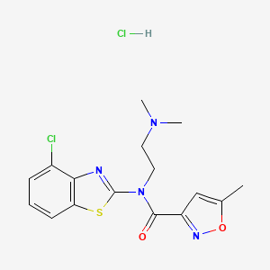 molecular formula C16H18Cl2N4O2S B2657392 N-(4-chlorobenzo[d]thiazol-2-yl)-N-(2-(dimethylamino)ethyl)-5-methylisoxazole-3-carboxamide hydrochloride CAS No. 1330298-98-0