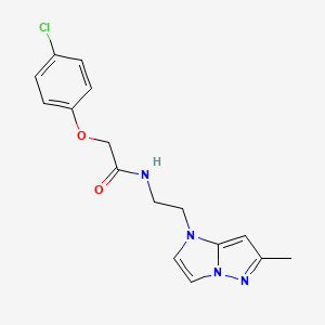 molecular formula C16H17ClN4O2 B2657393 2-(4-氯苯氧基)-N-(2-(6-甲基-1H-咪唑并[1,2-b]吡唑-1-基)乙基)乙酰胺 CAS No. 2034634-45-0