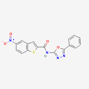 5-nitro-N-(5-phenyl-1,3,4-oxadiazol-2-yl)-1-benzothiophene-2-carboxamide