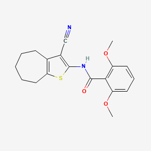 molecular formula C19H20N2O3S B2657398 N-(3-氰基-5,6,7,8-四氢-4H-环庚[b]噻吩-2-基)-2,6-二甲氧基苯甲酰胺 CAS No. 391876-44-1